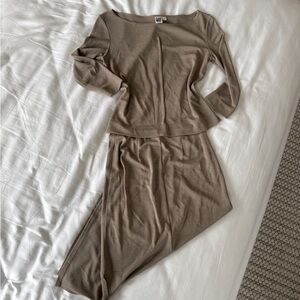 Women's Taupe Skirt and Top Set